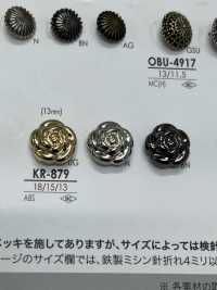 KR879 Bottone In Metallo Con Motivo Floreale[Pulsante] IRIS Sottofoto