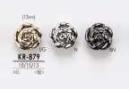 KR879 Bottone In Metallo Con Motivo Floreale