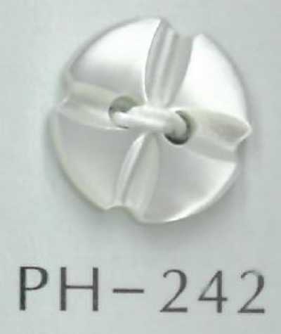PH242 Bottone in conchiglia a 2 fori a forma di fiore