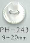 PH243 Bottone in conchiglia a 2 fori con motivo inciso