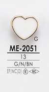 ME2051 Bottone In Metallo A Forma Di Cuore Per Tintura