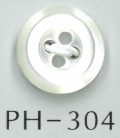 PH304 Bottone in conchiglia a 4 fori con bordo inclinato