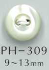 PH309 Bottone A Conchiglia Rigonfio A 2 Fori Con Bordo