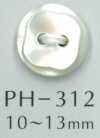PH312 Bottone in madreperla a due fori con taglio a diamante