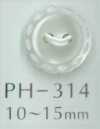 PH314 Bottone in conchiglia inciso a punto con 2 fori