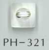 PH321 Bottone quadrato scanalato in conchiglia a 2 fori