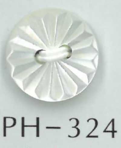 PH324 Bottone geometrico intagliato a 2 fori in conchiglia
