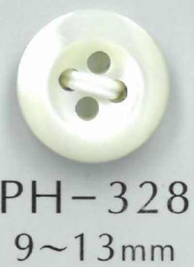 PH328 Bottone in conchiglia a 4 fori con bordo arrotondato