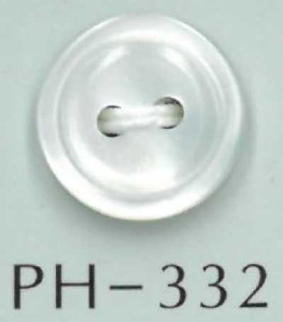 PH332 Bottone in conchiglia a 2 fori con bordo arrotondato