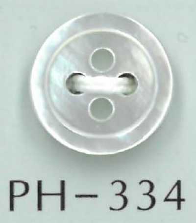 PH334 Bottone in conchiglia a 4 fori con bordo piatto