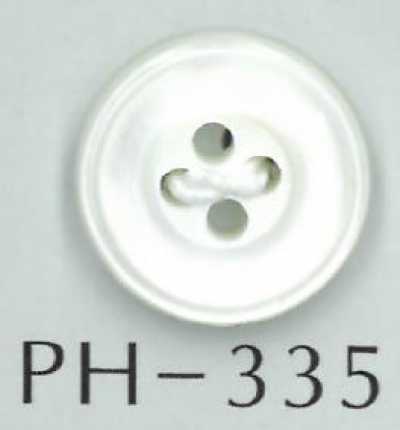 PH335 Bottone in conchiglia a 4 fori con doppio bordo