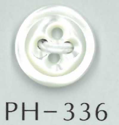 PH336 Bottone in conchiglia stile trifoglio a 4 fori