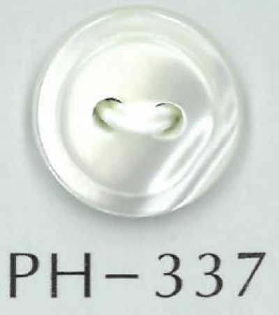 PH337 Bottone in conchiglia a 2 fori con bordo tagliato