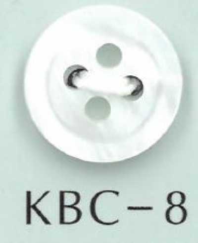 KBC-8 BIANCO Bottone in conchiglia a 4 fori con incavo centrale
