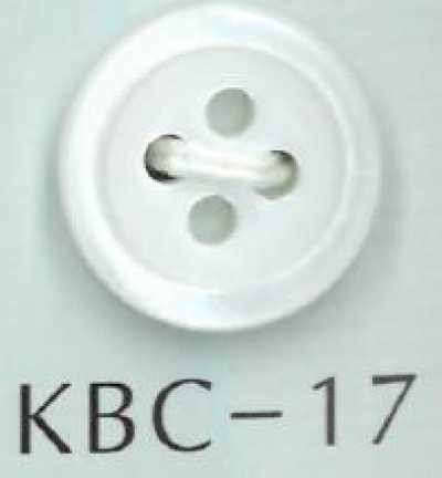 KBC-17 BIANCO bottone in conchiglia a 4 fori Taglia 17
