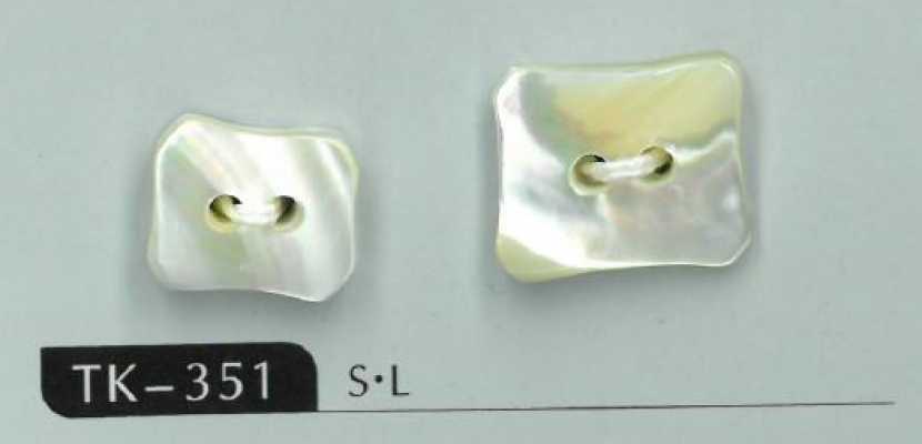 TK351 Bottone quadrato arrotondato a 2 fori con anima in conchiglia Takase