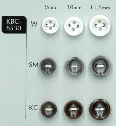 KBC-8530 Bottone in conchiglia concavo a 4 fori, spessore 3 mm