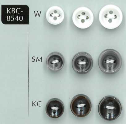 KBC-8540 Bottone in conchiglia naturale a 4 fori, spessore 4 mm, con fossette