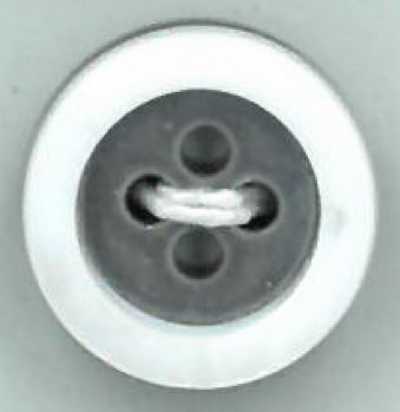 WB1740 Bottone con bordo in conchiglia d'acqua dolce, misura 17, spessore 4 mm
