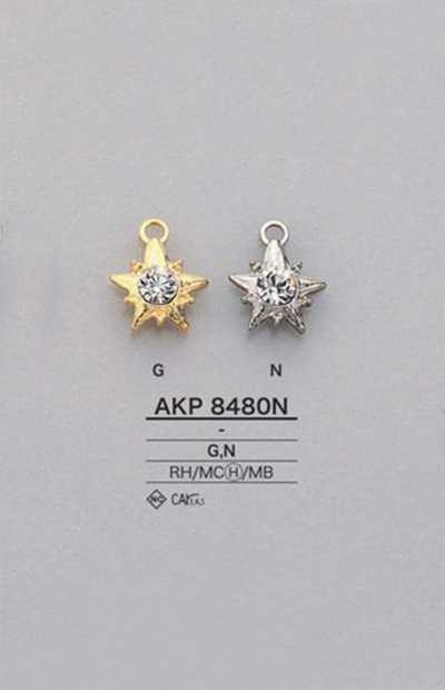 AKP8480N Tirazip a forma di stella con strass