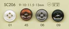 SC206 DAIYA BUTTONS Serie HYPER DURABLE resistente agli urti Bottoni in poliestere effetto conchiglia