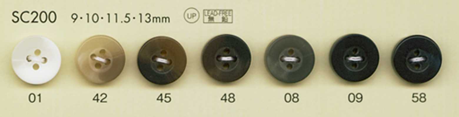 SC200 DAIYA BUTTONS Serie HYPER DURABLE resistente agli urti Bottoni in poliestere effetto corno di bufalo