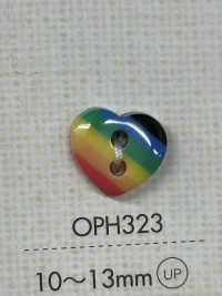 OPH323 BOTTONI DAIYA Bottone In Poliestere A Forma Di Cuore (Arcobaleno)[Pulsante] DAIYA BUTTON(DAIYA BUTTON) Sottofoto