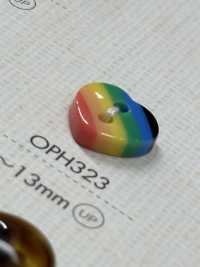 OPH323 BOTTONI DAIYA Bottone In Poliestere A Forma Di Cuore (Arcobaleno)[Pulsante] DAIYA BUTTON(DAIYA BUTTON) Sottofoto