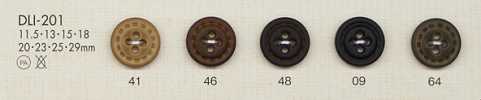 DLI-201 Bottone in nylon effetto pelle a 4 fori in plastica
