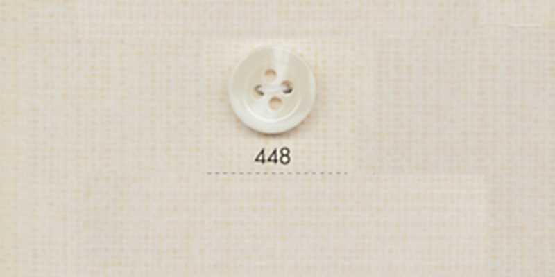 448 DAIYA BUTTONS Bottone in poliestere stile corno a quattro fori (bianco)