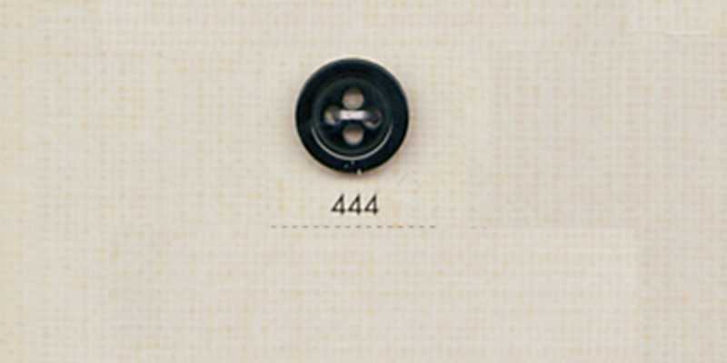 444 DAIYA BUTTONS Bottone in poliestere stile corno di bufalo a quattro fori (nero)