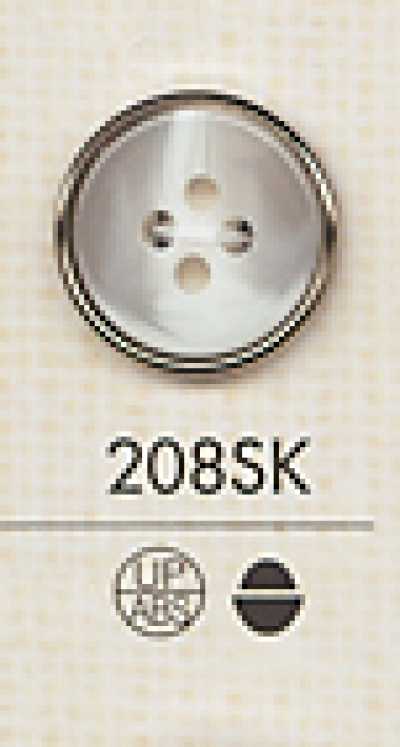 208SK Bottone semplice in plastica a 4 fori per camicia