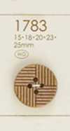 1783 Bottone In Legno A 4 Fori Con Geometria In Materiale Naturale