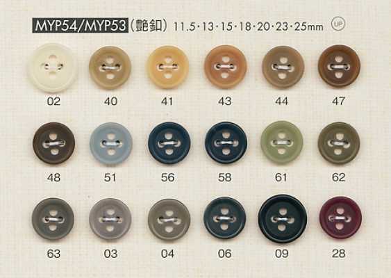 MYP54 Bottone opaco in poliestere a 4 fori