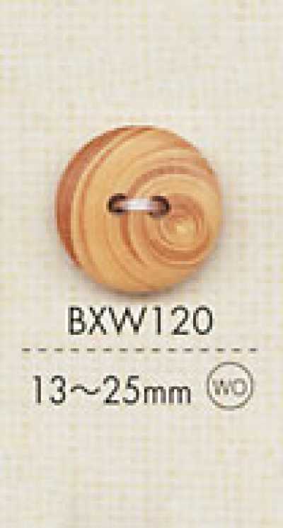 BXW120 Bottone a 2 fori in legno naturale