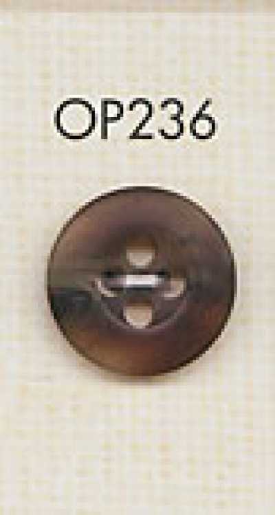 OP236 Bottone in poliestere effetto corno di bufalo opaco a 4 fori