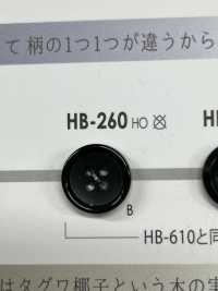 HB-260 Bottone A 4 Fori Piccolo Bufalo In Materiale Naturale[Pulsante] IRIS Sottofoto