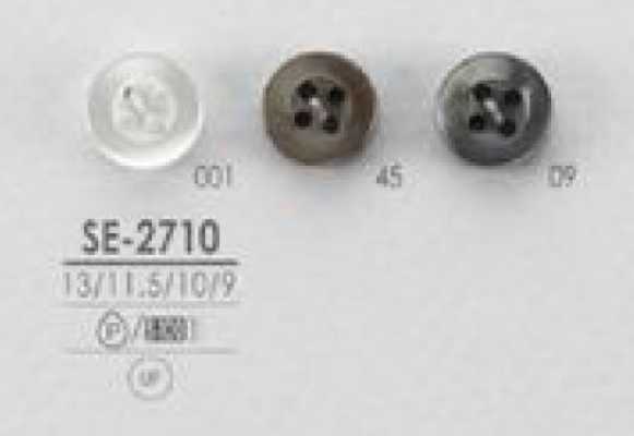SE-2710 Bottone semplice in poliestere effetto conchiglia a quattro fori per camicie e bluse