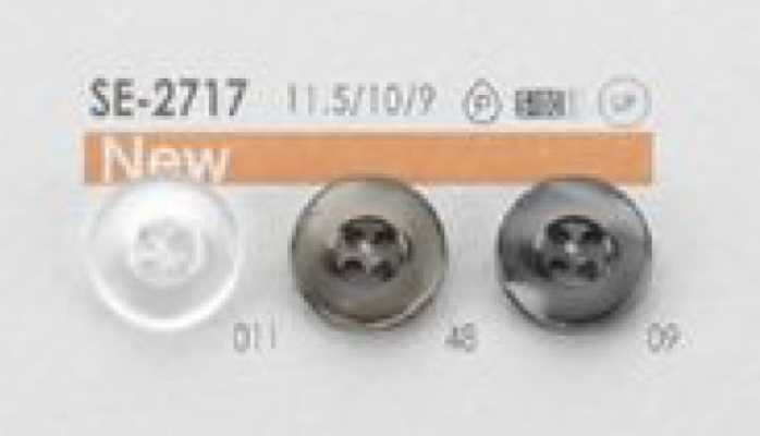 SE-2717 Bottone semplice in poliestere effetto conchiglia per camicie e bluse