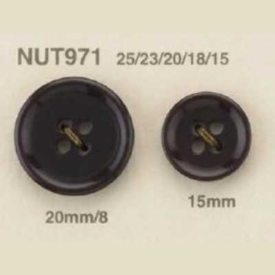 NUT-971 Bottone a 4 fori in materiale naturale noce