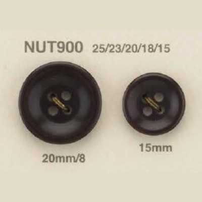 NUT-900 Bottone a 4 fori in materiale naturale di noce
