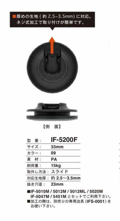 IF-5200F Bottone a pressione scorrevole da 23 mm