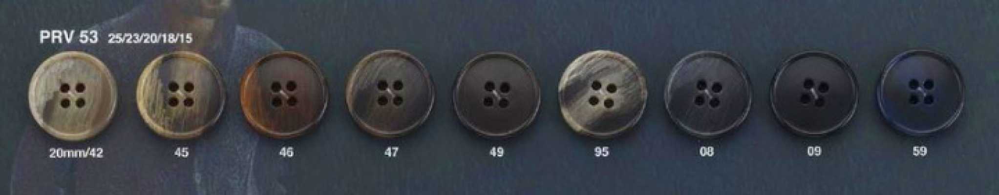 PRV53 Bottone stile corno di bufalo sostenibile a 4 fori