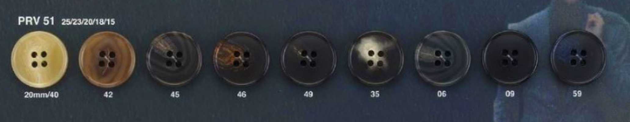 PRV51 Bottone sostenibile stile corno di bufalo a 4 fori