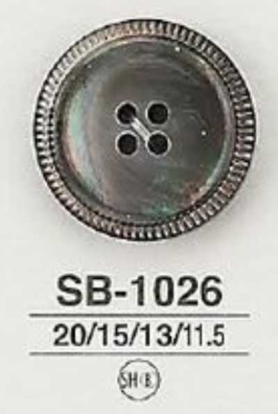 SB-1026 Bottone lucido a 4 fori in madreperla nera