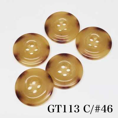 GT113 Bottone in poliestere effetto corno di bufalo