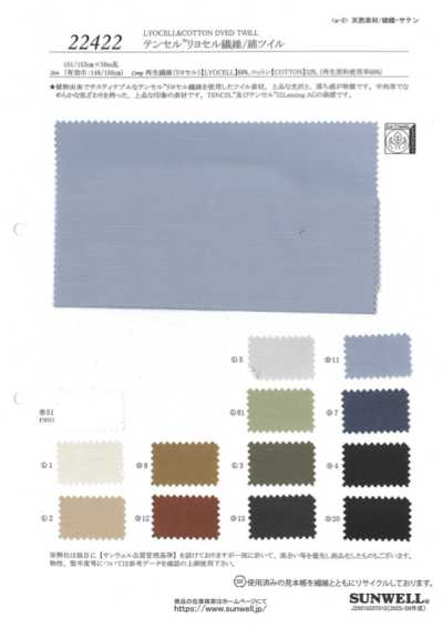 22422 Tessuto twill in fibra di lyocell/cotone Tencel™
