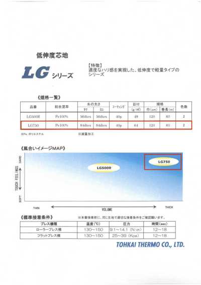 LG750 Thermofix® [New Normal] Serie LG Teletta termoadesiva per colletto camicia