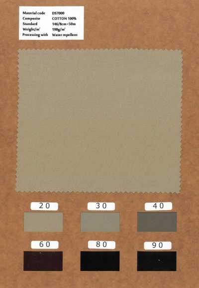 DS7000 Gabardine in cotone tinto in filo con finissaggio idrorepellente