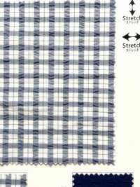 KKF8586-W-2 Seersucker Stretch Ampia Larghezza Check[Tessile / Tessuto] Uni Textile Sottofoto